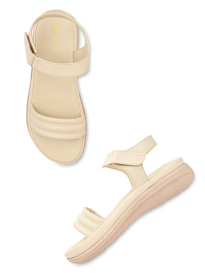 Rocia By Regal Cream Women Casual Sandals