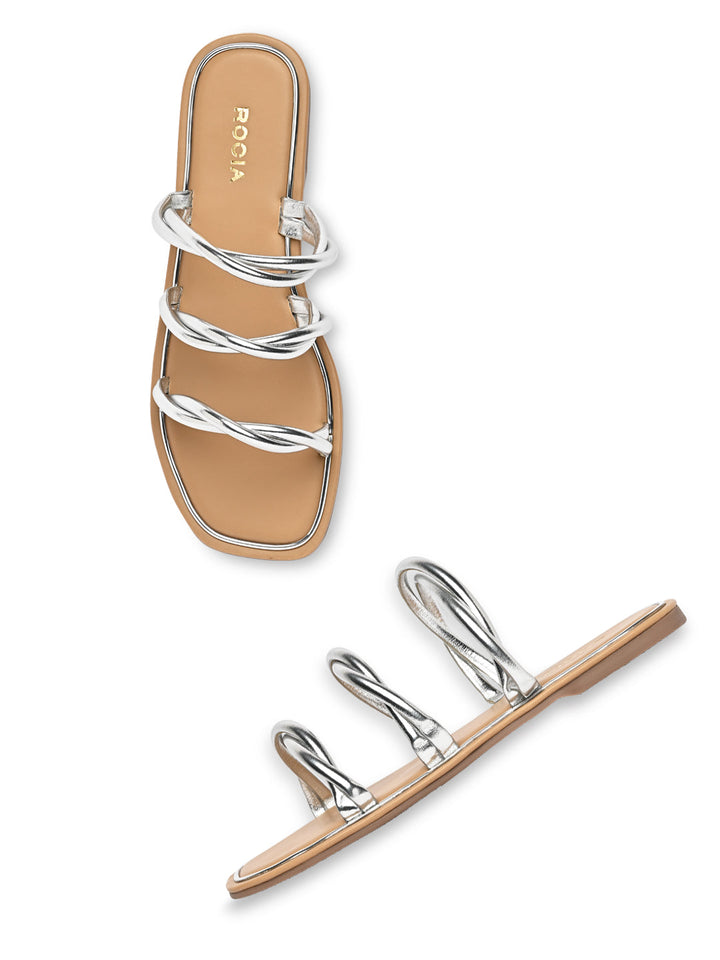 Rocia By Regal Silver Women Casual Flat Sandals
