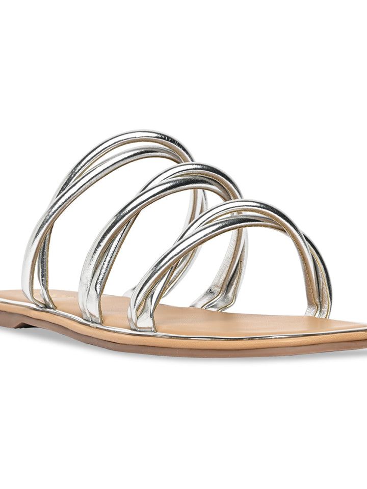 Rocia By Regal Silver Women Casual Flat Sandals