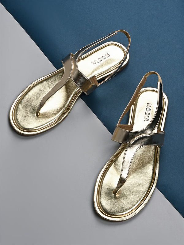 Rocia By Regal Gold Women Casual Flat Sandals