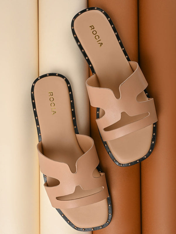 Rocia By Regal Beige Women Casual Flat Sandals