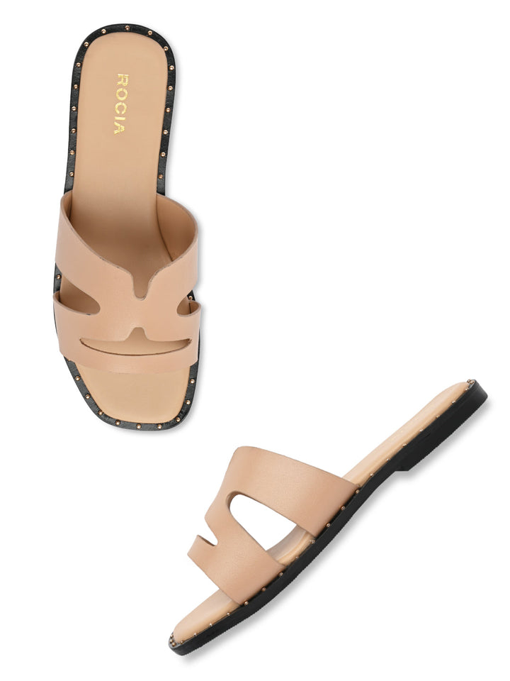 Rocia By Regal Beige Women Casual Flat Sandals