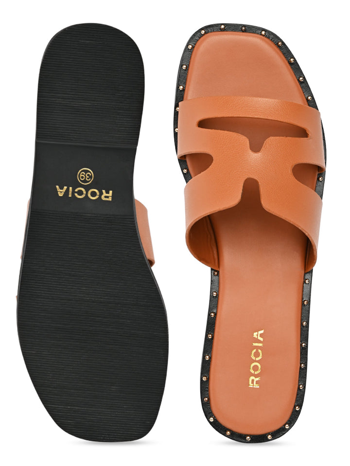 Rocia By Regal Tan Women Casual Flat Sandals