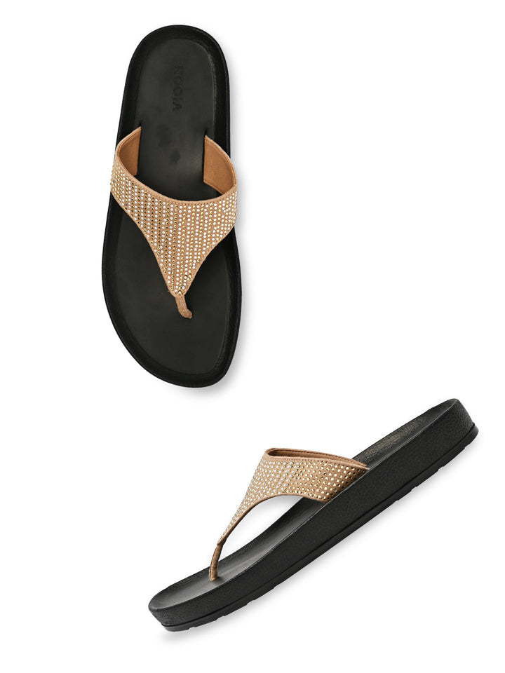 Rocia By Regal Beige Women Casual Flat Flexi Sole Sandals