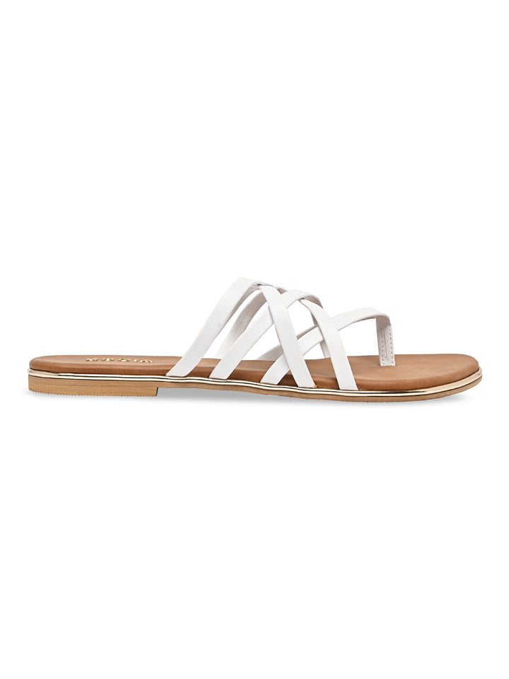 Rocia By Regal White Women Strappy Flats