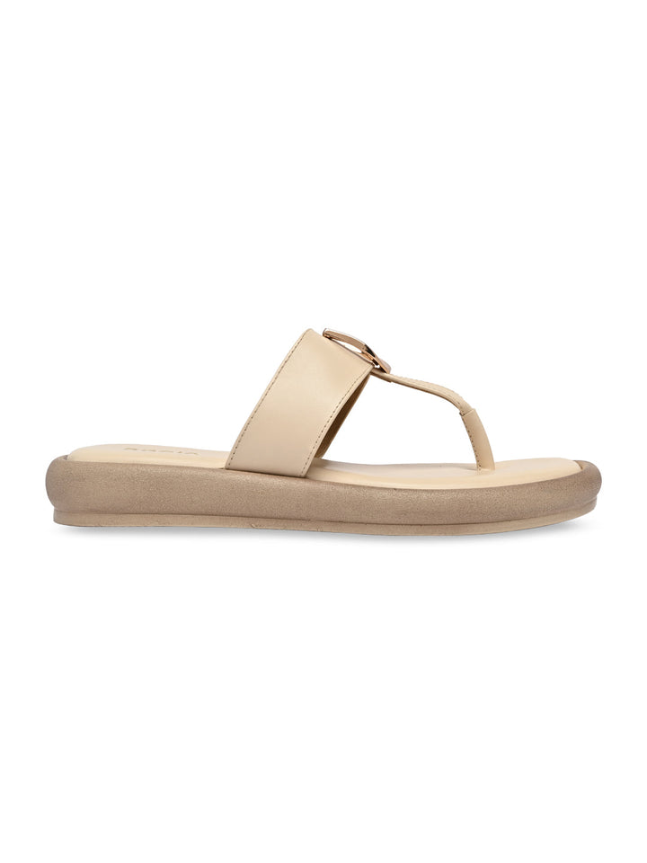 Rocia By Regal Beige Women Casual Buckled Flats