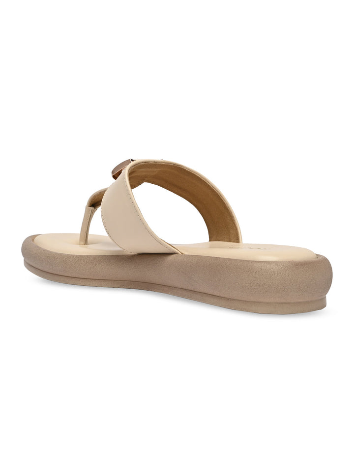 Rocia By Regal Beige Women Casual Buckled Flats