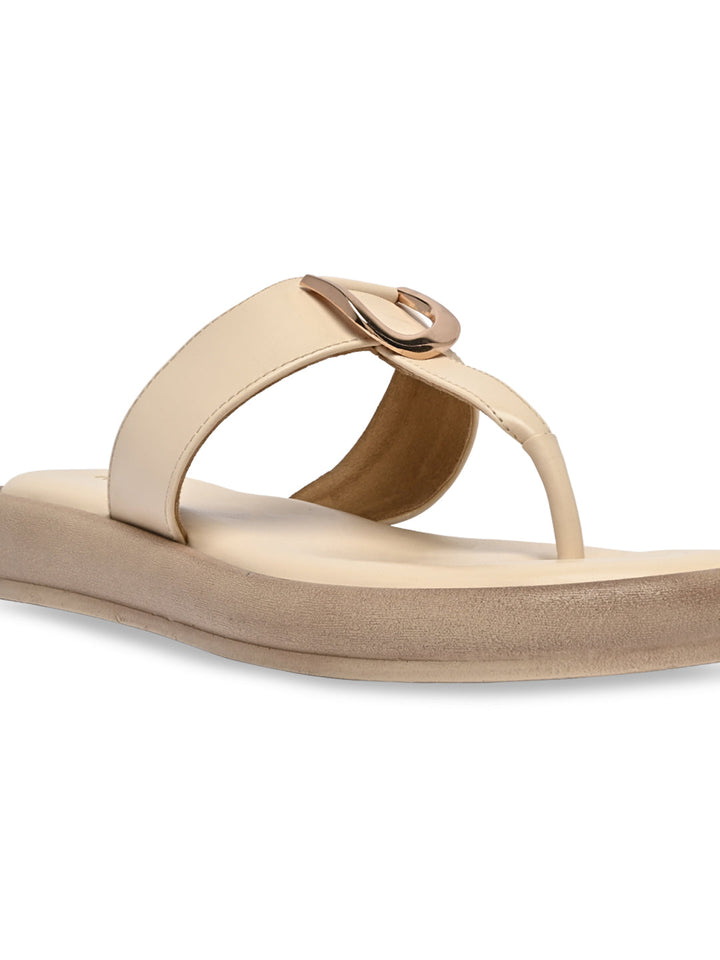 Rocia By Regal Beige Women Casual Buckled Flats