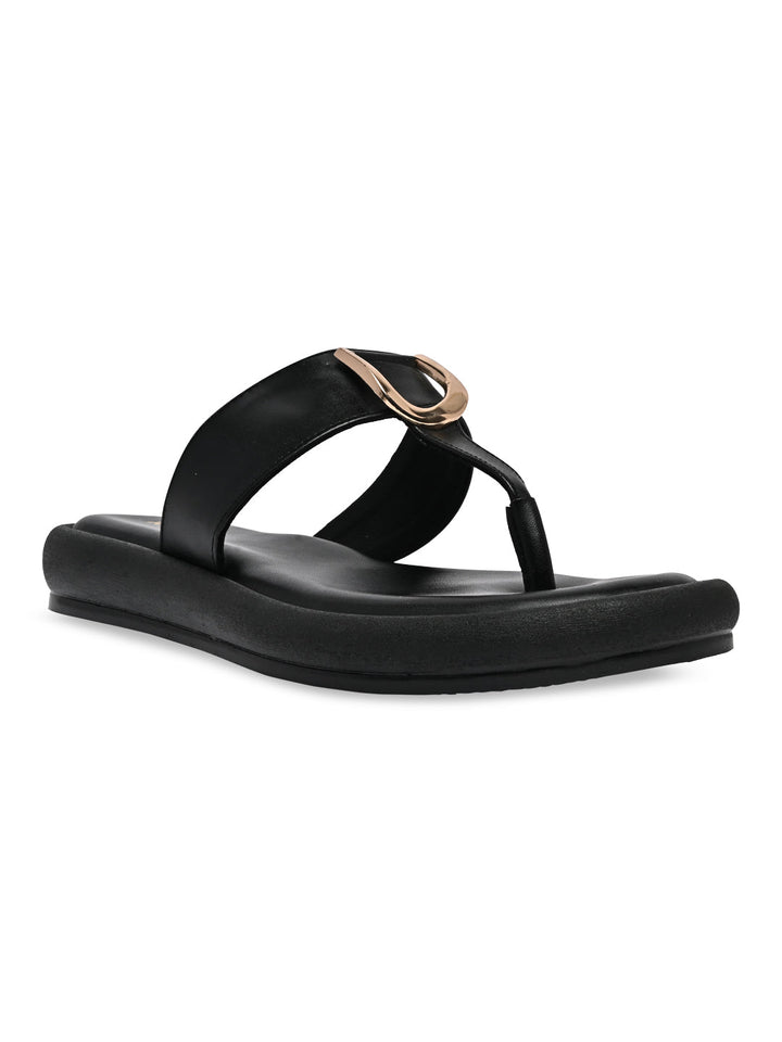 Rocia By Regal Black Women Casual Buckled Flats