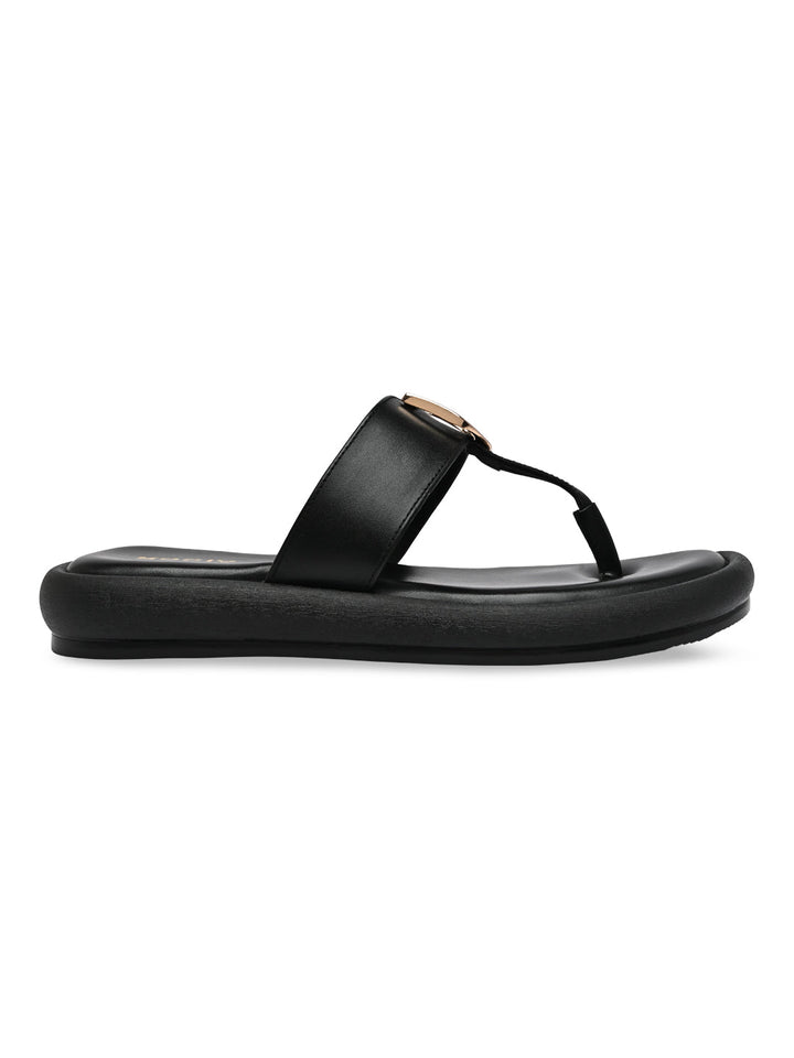 Rocia By Regal Black Women Casual Buckled Flats
