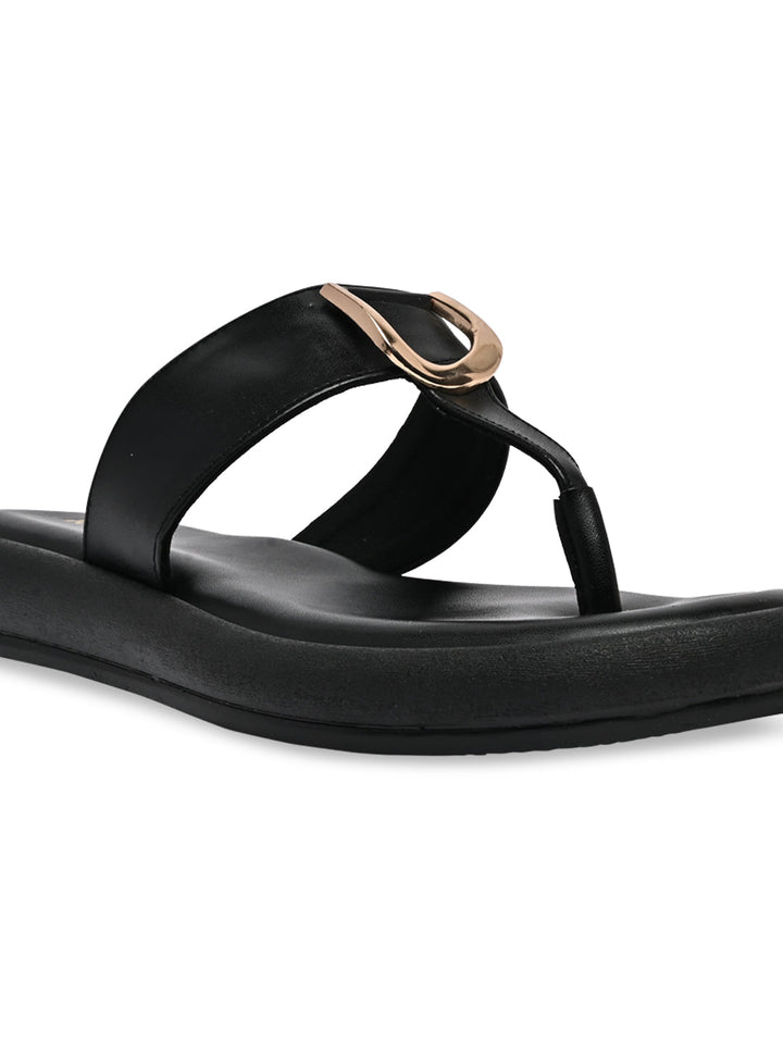 Rocia By Regal Black Women Casual Buckled Flats