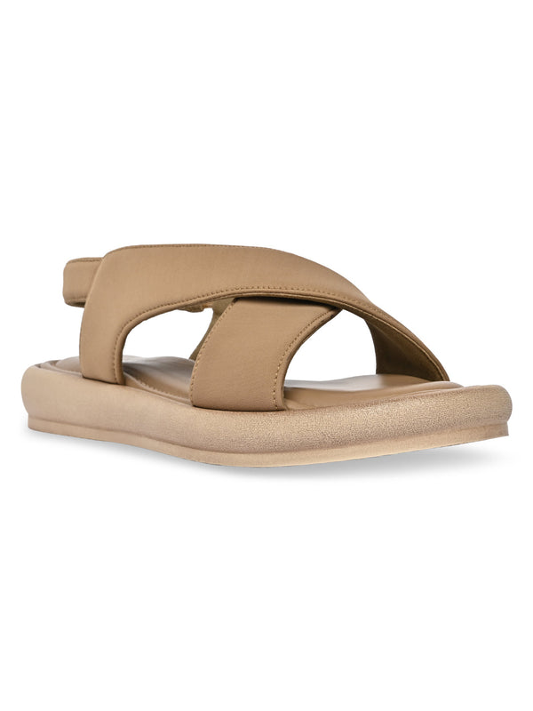 Rocia By Regal Beige Women Casual Cross Sandals