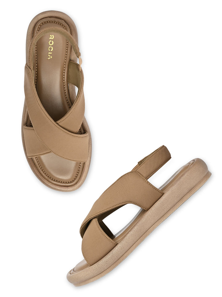 Rocia By Regal Beige Women Casual Cross Sandals
