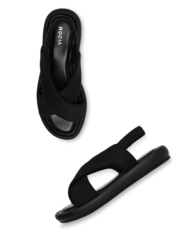 Rocia By Regal Black Women Casual Cross Sandals