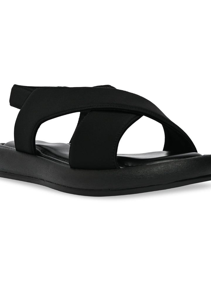 Rocia By Regal Black Women Casual Cross Sandals