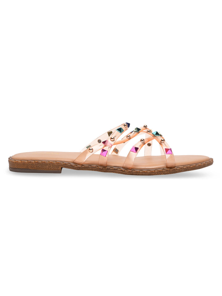 Rocia By Regal Beige Women Strappy Vinyl Flats