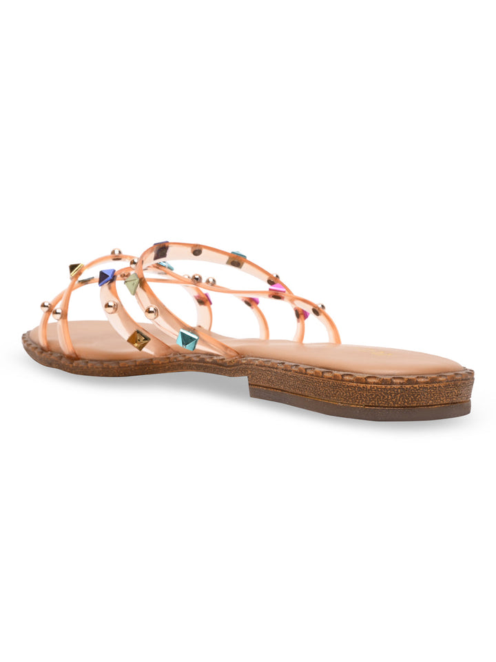 Rocia By Regal Beige Women Strappy Vinyl Flats