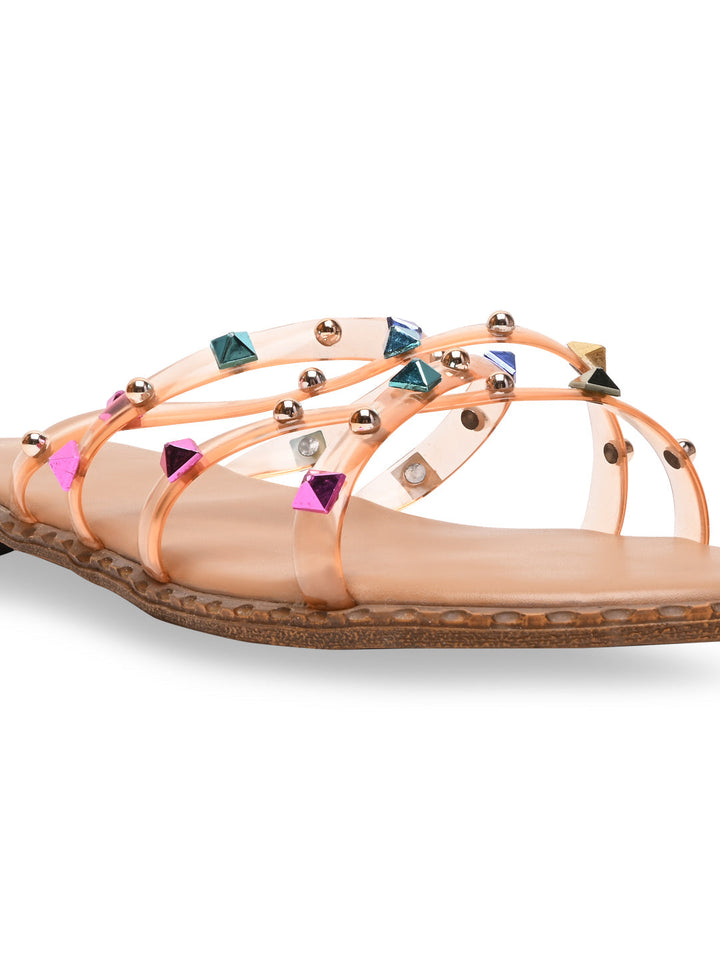 Rocia By Regal Beige Women Strappy Vinyl Flats