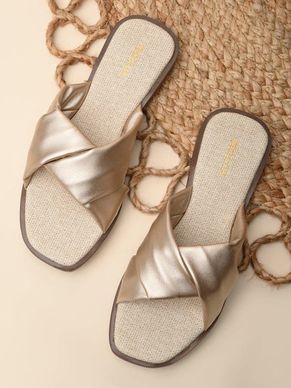 Rocia By Regal Gold Women Casual Comfortable Flats