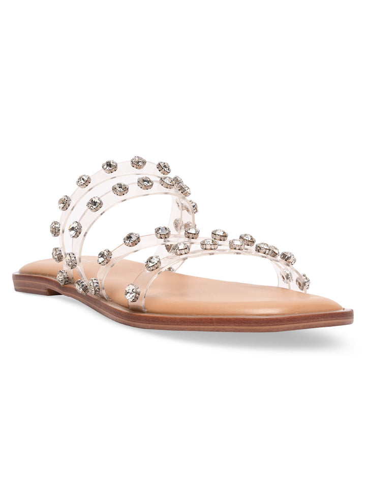 Rocia By Regal Transparent Women Diamante Studded Vinyl Flats