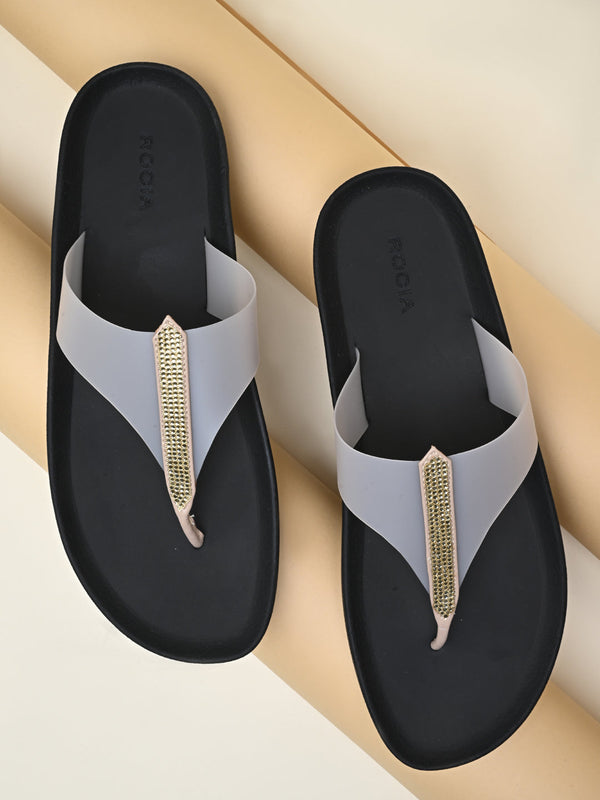 Rocia By Regal Beige Women Diamond Studded Vinyl Flats