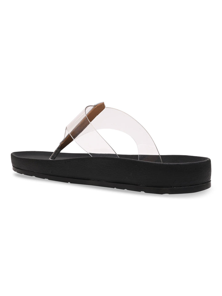 Rocia By Regal Transparent Women Diamond Studded Vinyl Flats