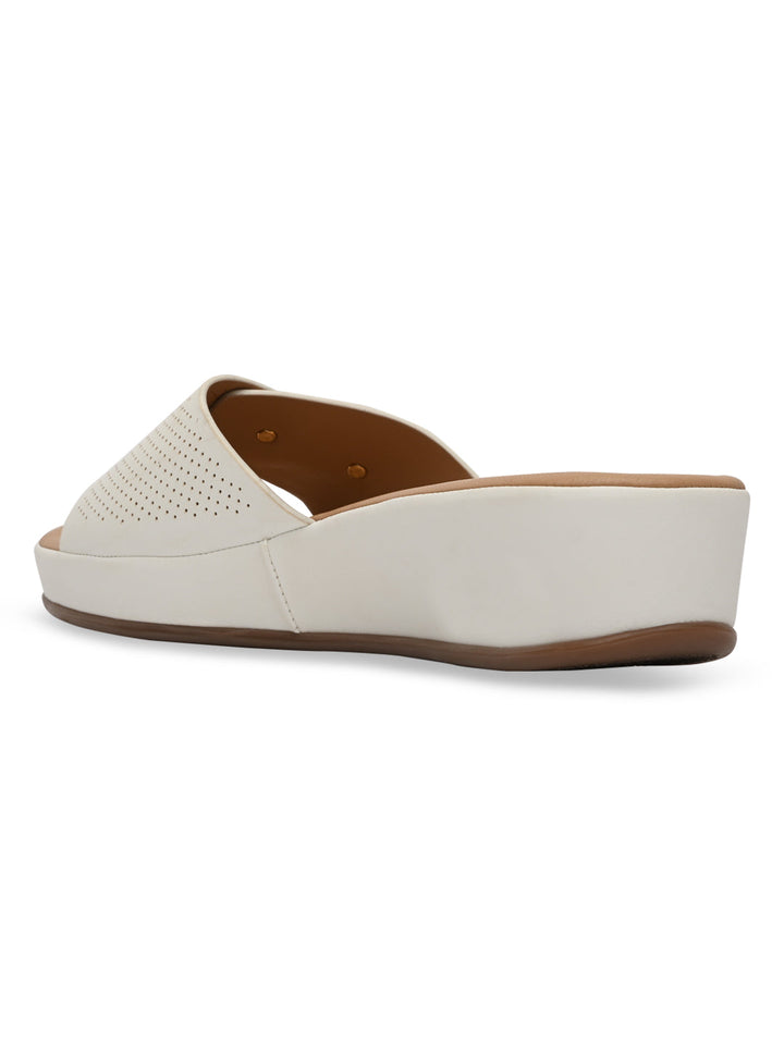 Rocia By Regal White Women Slip On Buckled Flats
