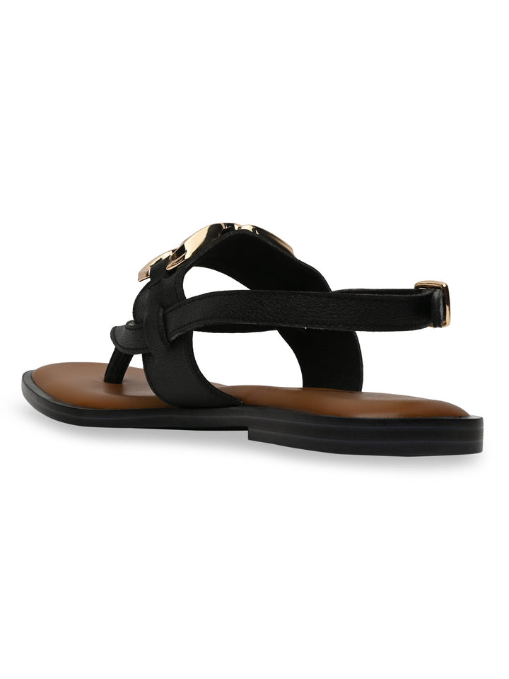 Rocia By Regal Black Women Buckled Backstrap Sandals