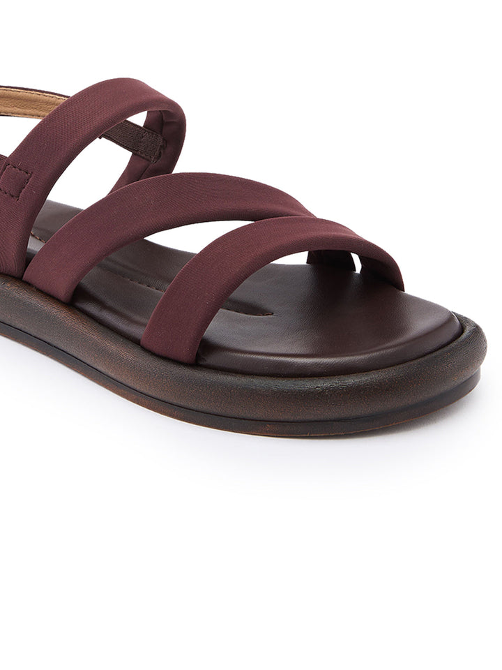 Rocia By Regal Brown Women Zig-Zag Strappy Flats