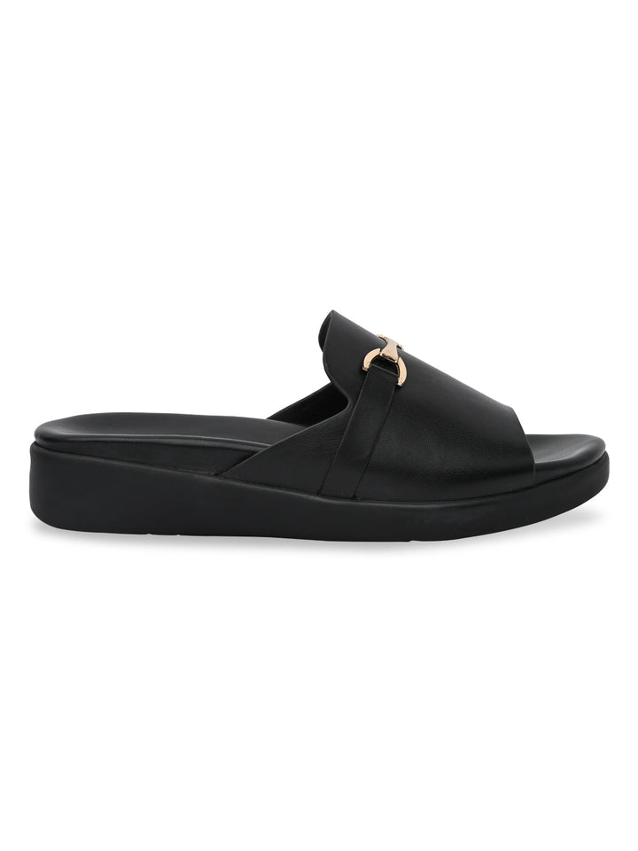 Rocia By Regal Black Women Stylish Buckled Flats