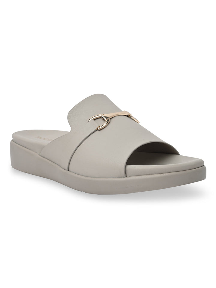 Rocia By Regal Grey Women Stylish Buckled Flats