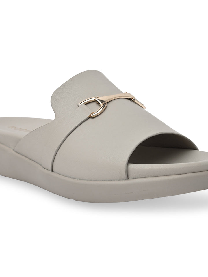 Rocia By Regal Grey Women Stylish Buckled Flats