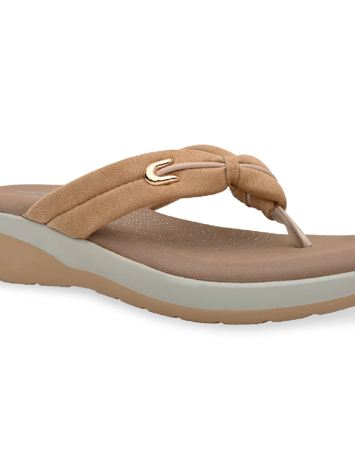 Rocia By Regal Beige Women Comfort Knotted Thongs