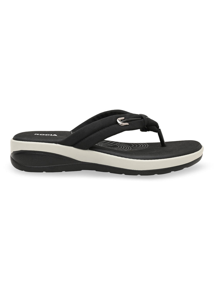Rocia By Regal Black Women Comfort Knotted Thongs