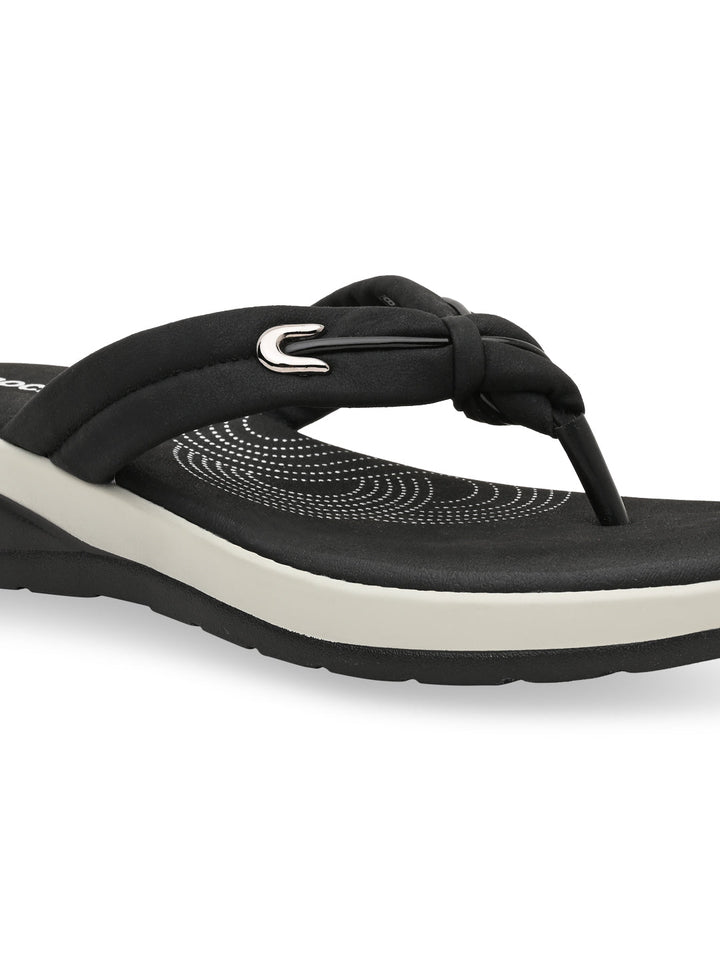 Rocia By Regal Black Women Comfort Knotted Thongs