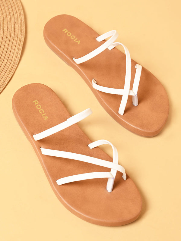 Rocia By Regal White Women Strappy Flats