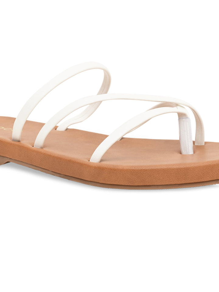 Rocia By Regal White Women Strappy Flats
