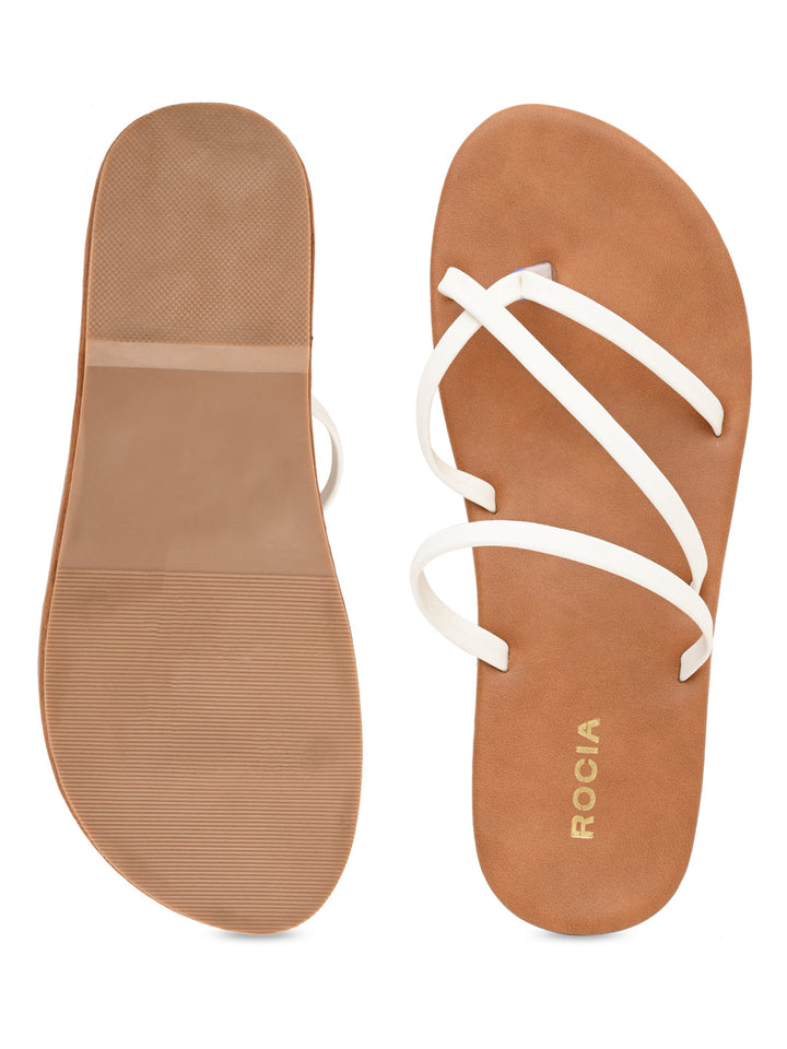 Rocia By Regal White Women Strappy Flats