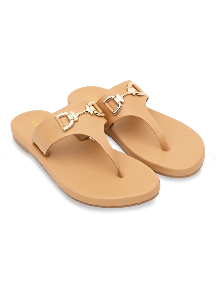 Rocia By Regal Beige Women Casual Buckled Flats