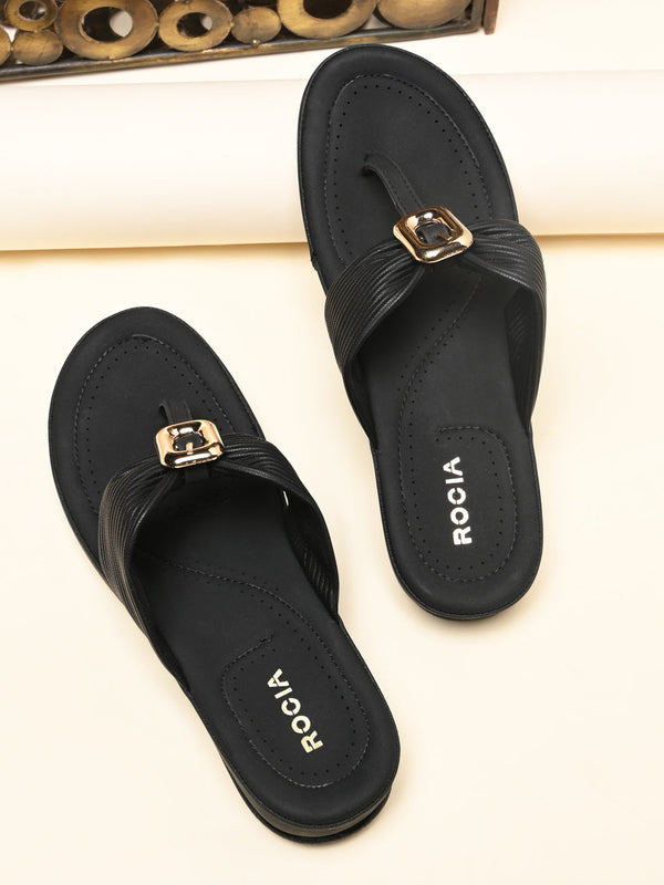 Rocia By Regal Black Women Comfort Sandal
