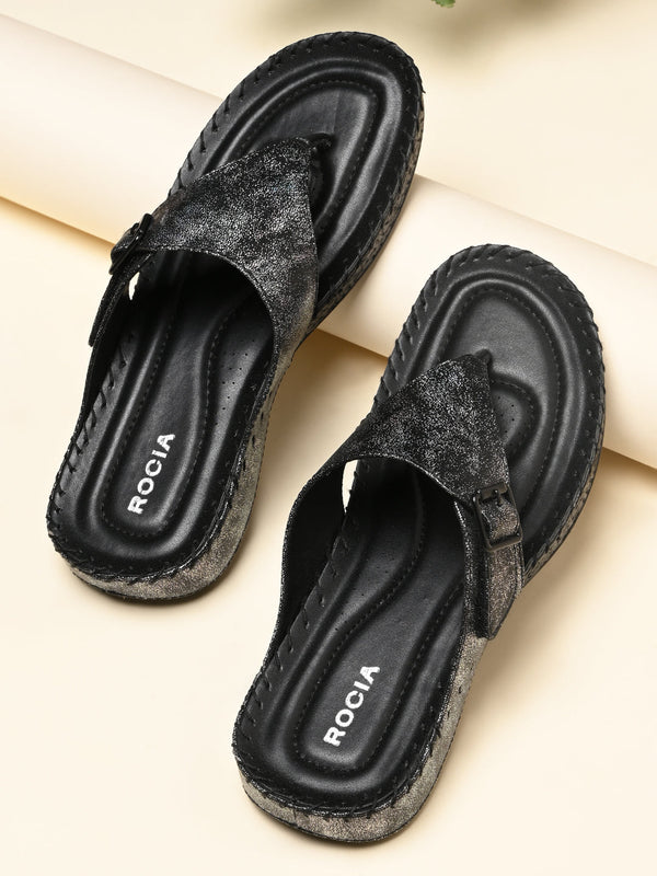 Rocia By Regal Black Women Metallic Flats