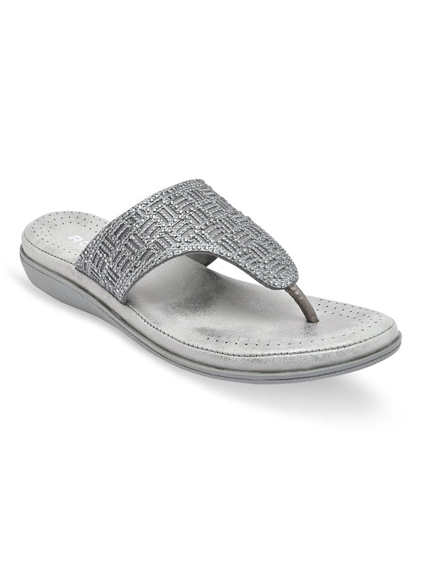 Rocia By Regal Gun Metal Women Comfort Embellished Flats