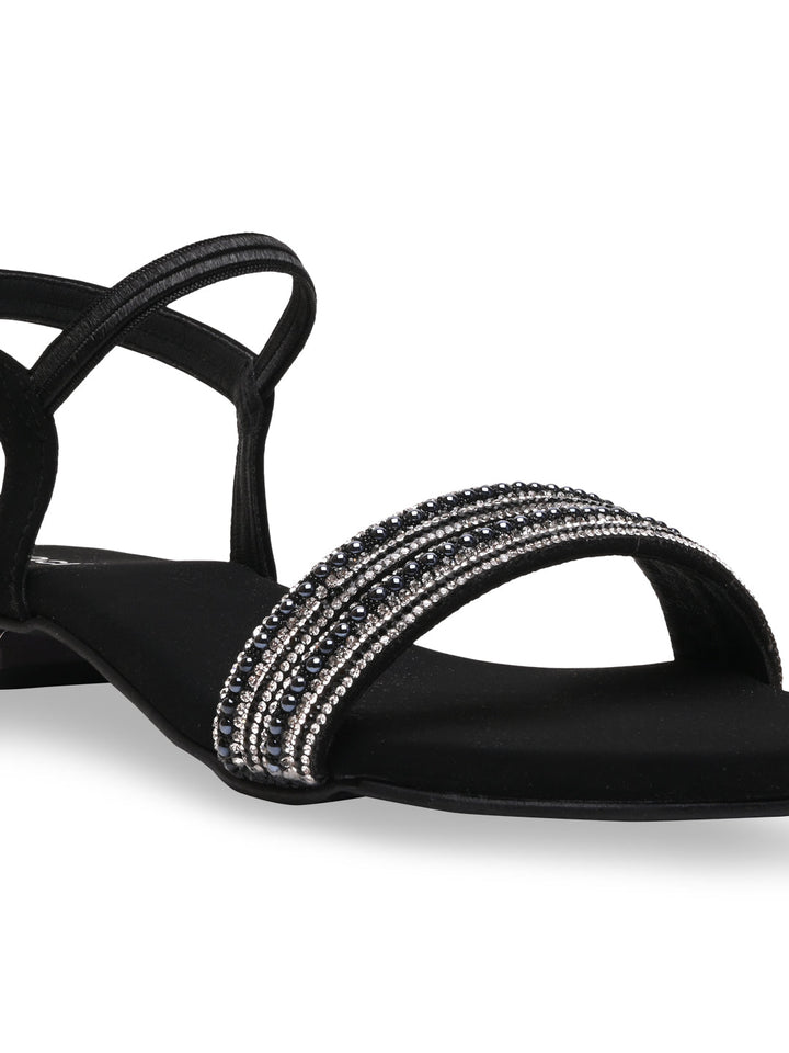 Rocia By Regal Black Women Diamond Flat Sandals