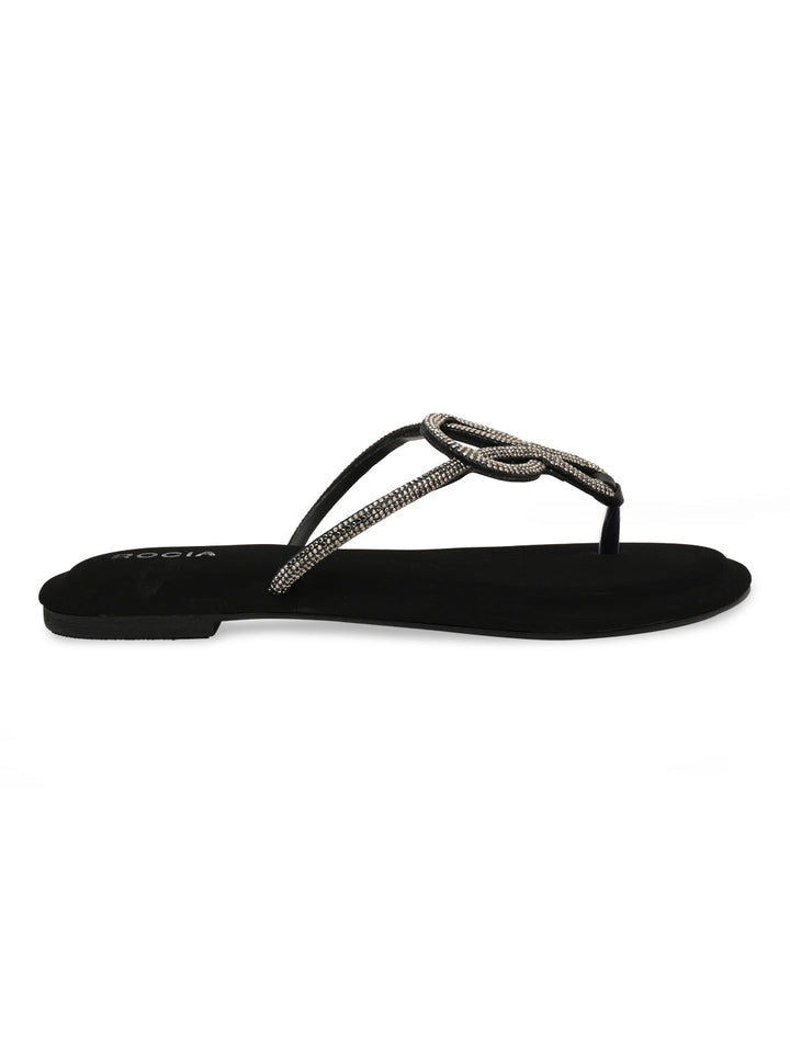 Rocia By Regal Black Women Classy Diamond Flats