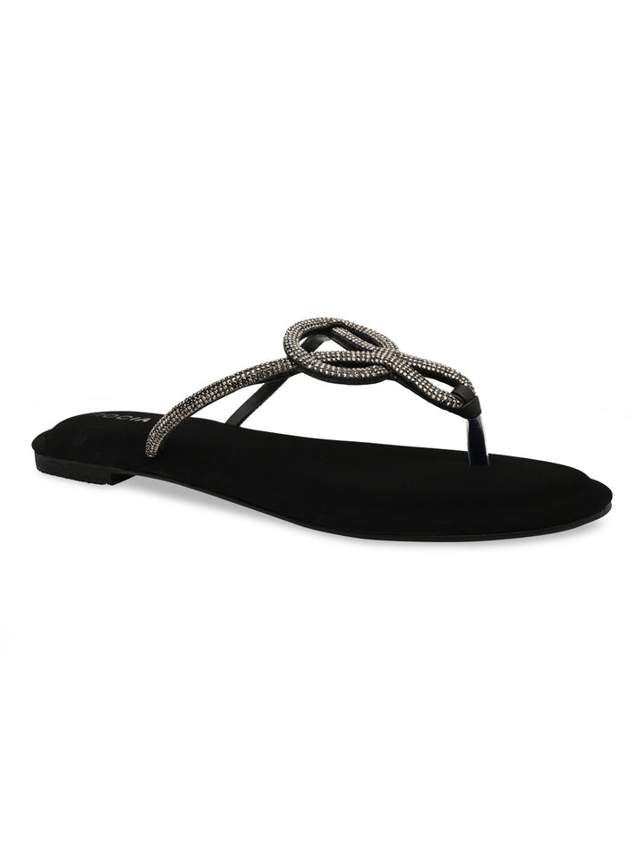 Rocia By Regal Black Women Classy Diamond Flats