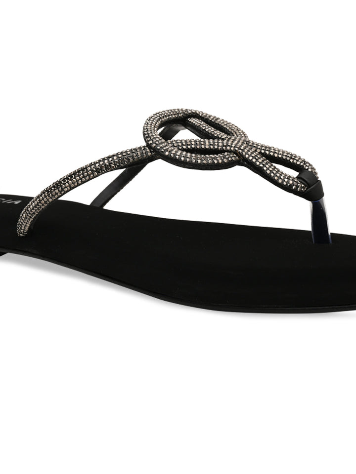 Rocia By Regal Black Women Classy Diamond Flats