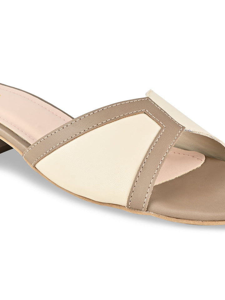 Rocia By Regal Beige Women Slip On Sandals