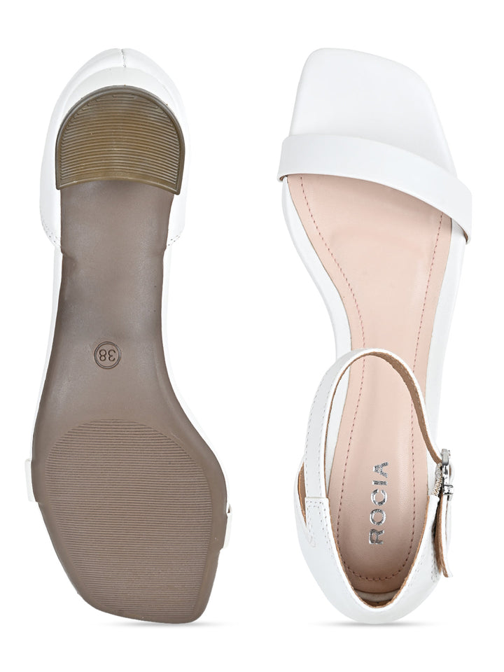 Rocia By Regal White Women Block Heel Sandal