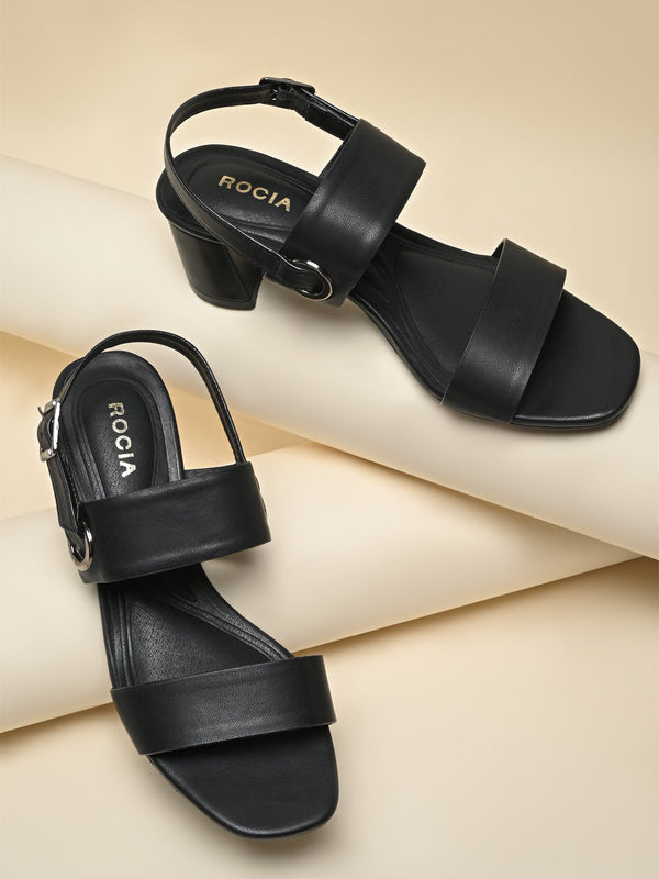 Rocia By Regal Black Women Daily Comfort Block Heel Sandals