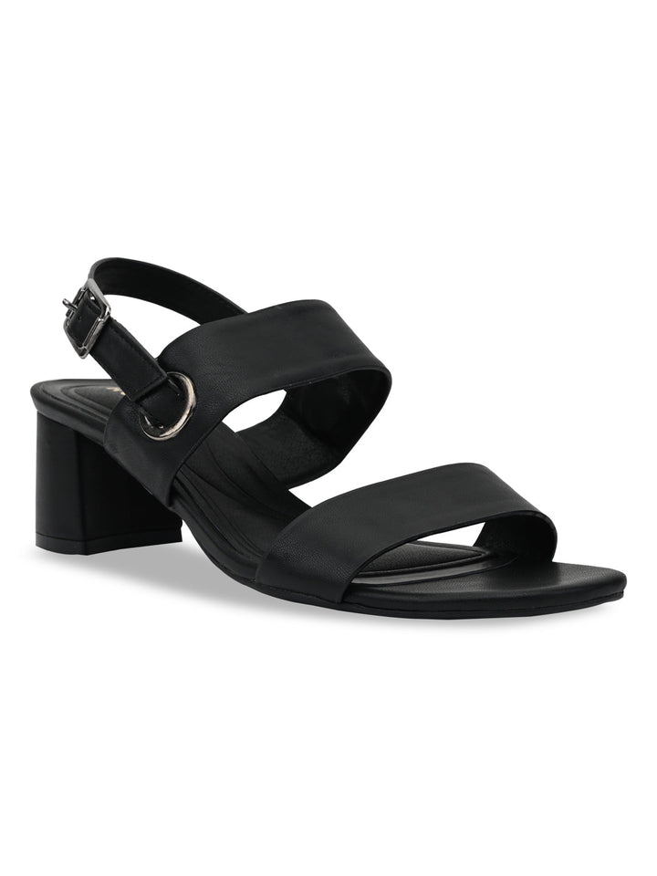 Rocia By Regal Black Women Daily Comfort Block Heel Sandals